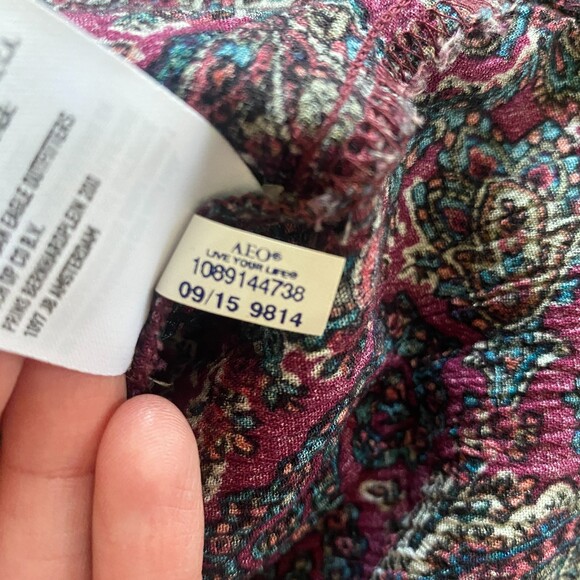 American Eagle Purple Paisley Print Dress Women's XXS - Picture 13 of 13